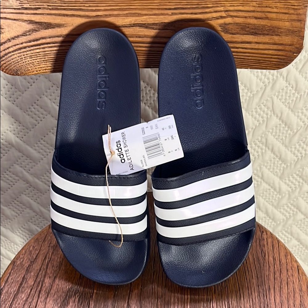 adidas Navy and White Sandals